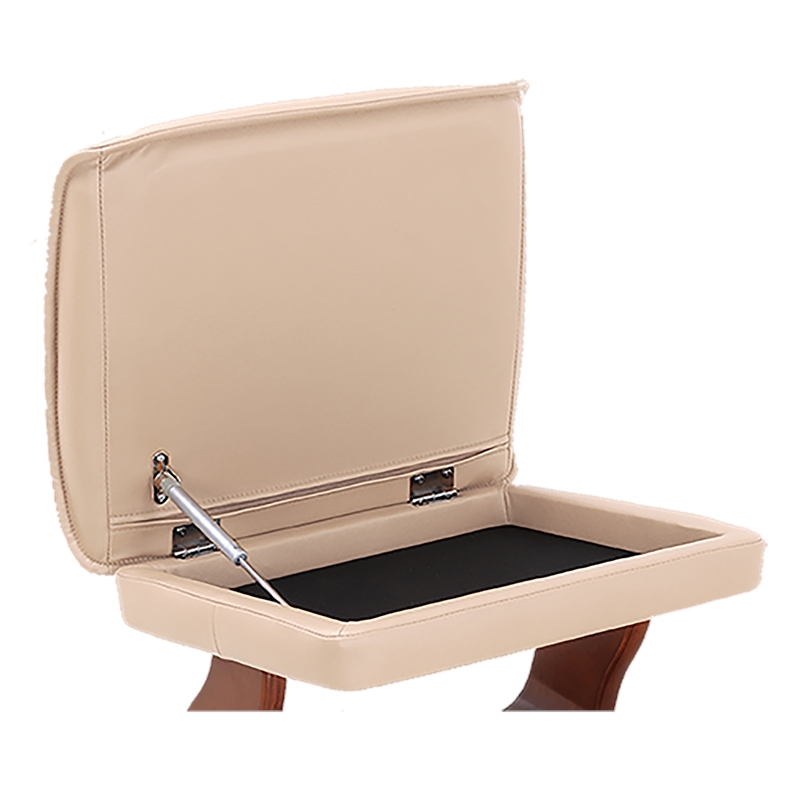Callano Leather Swivel Recliner with Storage Ottoman in Taupe