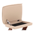 Callano Leather Swivel Recliner with Storage Ottoman in Taupe
