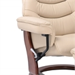 Callano Leather Swivel Recliner with Storage Ottoman in Taupe