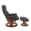 Cortina Leather Swivel Recliner with Matching Ottoman in Brown