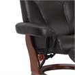 Cortina Leather Swivel Recliner with Matching Ottoman in Brown