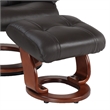Cortina Leather Swivel Recliner with Matching Ottoman in Brown