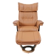 Elisia Leather Swivel Recliner with Matching Ottoman