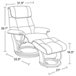 Muscat Leather Swivel Recliner with Matching Ottoman in Orange