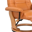 Muscat Leather Swivel Recliner with Matching Ottoman in Orange