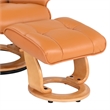Muscat Leather Swivel Recliner with Matching Ottoman in Orange