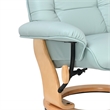 Muscat Leather Swivel Recliner with Matching Ottoman in Blue