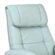 Muscat Leather Swivel Recliner with Matching Ottoman in Blue