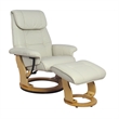 Muscat Leather Swivel Recliner with Matching Ottoman in Cream