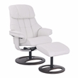 Rylan Upholstered Swivel Recliner with Matching Ottoman in White