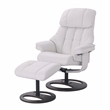 Rylan Upholstered Swivel Recliner with Matching Ottoman in White