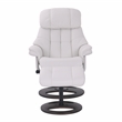 Rylan Upholstered Swivel Recliner with Matching Ottoman in White
