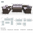 Direct Wicker Rattan Patio 6-Piece Conversation Sofa Sets in Brown with Cushions