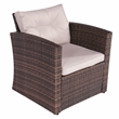 Direct Wicker Rattan Patio 6-Piece Conversation Sofa Sets in Brown with Cushions