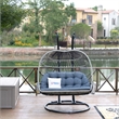 Direct Wicker Double Seat Patio Swing Chair with Gray Cushion