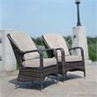 Direct Wicker Patio Furniture Rattan Dining Chairs in Brown- 2 Pack