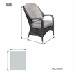 Direct Wicker Patio Furniture Rattan Dining Chairs in Gray with Cushions- 2 Pack