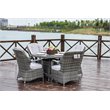 Direct Wicker Patio Furniture Rattan Dining Chairs in Gray with Cushions- 2 Pack