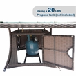 Direct Wicker Brown Rattan 4 Seat Square Gas Fire Pit Set with Dining Chairs