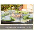 Direct Wicker Brown Rattan 4 Seat Square Gas Fire Pit Set with Dining Chairs