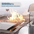 Direct Wicker Brown Rattan 4 Seat Square Gas Fire Pit Set with Dining Chairs