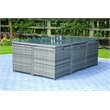 Gray Rattan 11-Pieces Patio Furniture and Outdoor Dining Table with Cushions