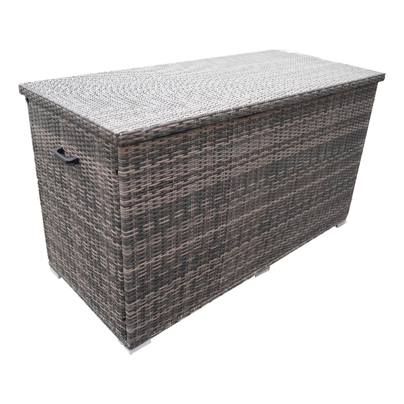 Direct Wicker Patio Furniture Durable Aluminum Frame Large Deck Box in Brown