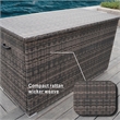 Direct Wicker Patio Furniture Durable Aluminum Frame Large Deck Box in Brown
