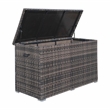 Direct Wicker Patio Furniture Durable Aluminum Frame Large Deck Box in Brown