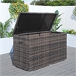 Direct Wicker Patio Furniture Durable Aluminum Frame Large Deck Box in Brown