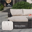 Direct Wicker Brown Rattan Deep Seating Group Sunbed Daybed Set with Cushion