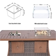 7-Piece Brown Rattan Seating Sofa Set with Firepit and Ice Container Table