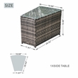 Direct Wicker Rattan Halfmoon Sectional Sofa Set with Square Firepit Table -Gray