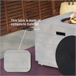 Direct Wicker Rattan Halfmoon Sectional Sofa Set with Square Firepit Table -Gray