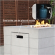 9-Pieces Gray Rattan Halfmoon Sectional Sofa Set with Rectangle Firepit Table