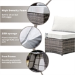 9-Pieces Gray Rattan Halfmoon Sectional Sofa Set with Rectangle Firepit Table