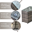 9-Pieces Gray Rattan Halfmoon Sectional Sofa Set with Rectangle Firepit Table