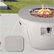 Direct Wicker 9-Pieces Gray Halfmoon Sectional Sofa Set with Round Firepit Table