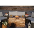 6-Pieces Gray Aluminum Halfmoon Sectional Seating with Rectangle Grain Firepit
