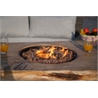 6-Pieces Gray Aluminum Halfmoon Sectional Seating with Rectangle Grain Firepit