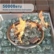 Brown Aluminum 6 Seat Rectangle Firepit and Ice Container Dining Set