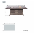 Gray Aluminum 6 Seat Rectangle Firepit and Ice Container Dining Set