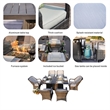 Gray Aluminum 6 Seat Rectangle Firepit and Ice Container Dining Set