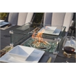 Gray Aluminum 6 Seat Rectangle Firepit and Ice Container Dining Set