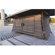 Brown Aluminum 6-Seat Patio Rectangle Firepit Dining Set with Chairs