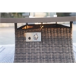 Brown Aluminum 6-Seat Patio Rectangle Firepit Dining Set with Chairs