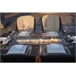 Brown Rattan and Aluminium Patio and Outdoor Rectangle Firepit Dining Table