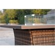 Brown Rattan and Aluminium Patio and Outdoor Rectangle Firepit Dining Table
