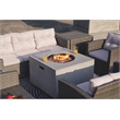 Gray Aluminum Patio and Outdoor Square Firepit Table with Rain Cover