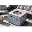 Gray Aluminum Patio and Outdoor Square Firepit Table with Rain Cover